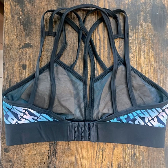 Victoria's Secret PINK ULTIMATE Strappy Front Ombre Logo Sports Bra Small - Picture 4 of 4